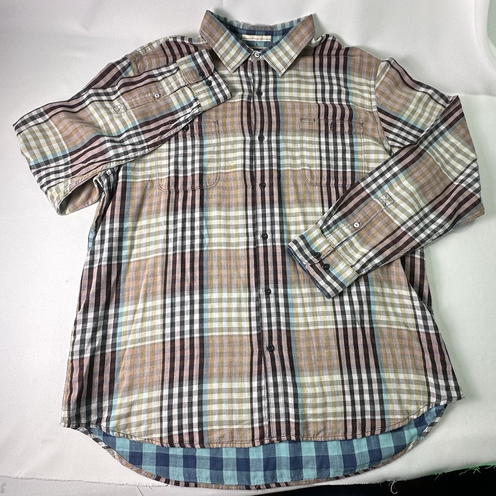 Tommy Bahama  Plaid Long Sleeve Button Up‎ Dress Shirt Men's Size 2XL